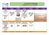 planning du 27 juillet au 2 aout